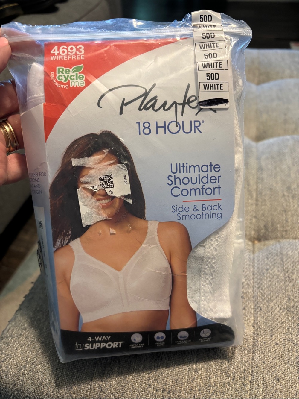 Playtex 18 Hour Bra Sz 50D White